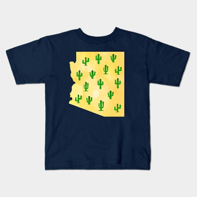 Arizona Desert Sun and Cactus Kids T-Shirt by Star58